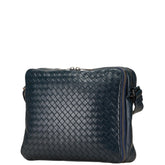 ボッテガヴェネタ イントレチャート 斜め掛け ショルダーバッグ ネイビー レザー レディース BOTTEGAVENETA 【中古】